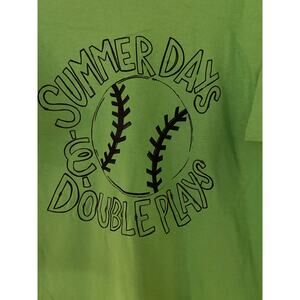 Summer Days Double Plays Baseball Softball Tee T-Shirt Sz XL